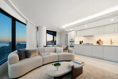 Feel at home in this elegant 2-bedroom, 2-bathroom residence at The Butterfly, one of Vancouvers mos...