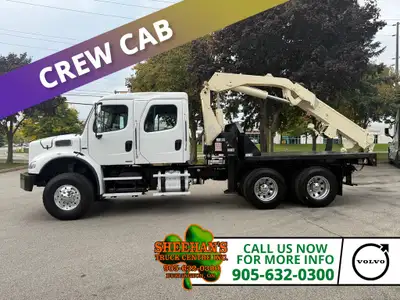 11ft Steel Flatbed with Headboard and National N100 38FT-45FT Knuckleboom Articulating Crane mounted...