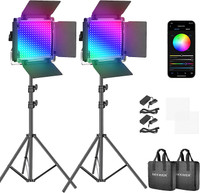 2 Packs 660 PRO RGB LED Video Light with App Control Stand Kit