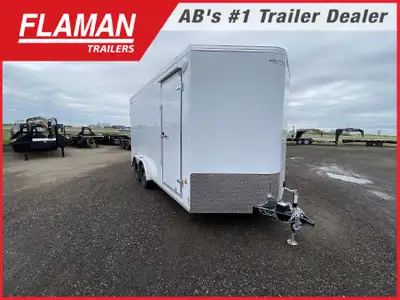 2026 ROYAL 7.5' X 16' + 2' V-NOSE ENCLOSED CARGO TRAILER Color: White (2) 3500lb Lippert Spring Axle...