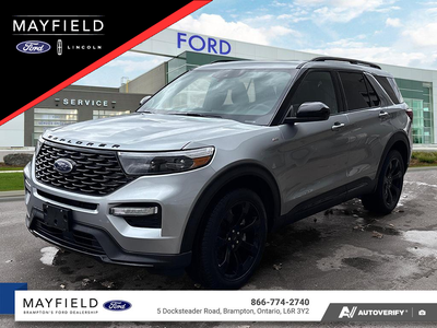 2024 Ford Explorer ST-Line Silver Metallic 250a TWINPANEL MOON ROOF TRAILER TOW PKG HEATED SEATS B&O...