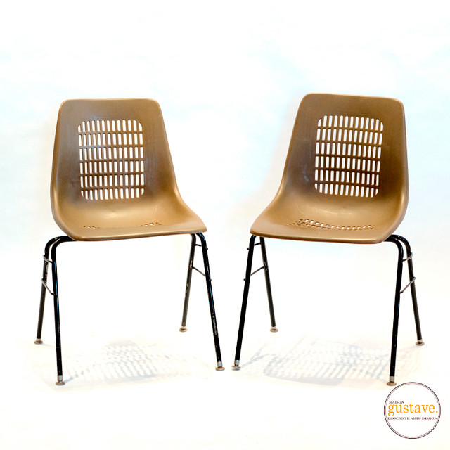 Duo de chaises IPL Expo 67 brunes (4 disponibles) dans Chaises, Fauteuils inclinables  à Saint-Hyacinthe