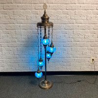 Turkish Mosaic Floor Lamp 5 Ball - Blue