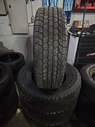 Very nice set of Goodyear Wrangler All Terrain Adventure tires. 255/70/18 10/32nd tread remaining #3...