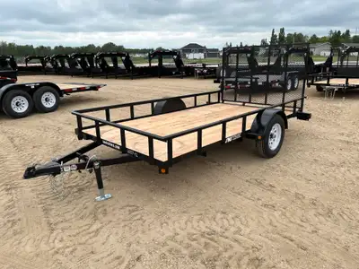 NEW 2025 SWS 77" x 12' Utility Trailer Single Axle 3500 lb Axle 2" Coupler ST205/75/15" Tires Steel...