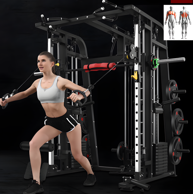HEAVY DUTY SMITH MACHINE HOME GYM EXERCISE WEIGHT LIFTING 127554 in Exercise Equipment in Prince Albert - Image 8