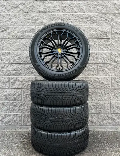Winter / Snow Michelin Pilot Alpin 5 SUV N0 Rated Tires w/ Replica (Porsche 918 Spyder) Black Wheels...