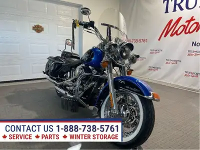 Canadian Harley at True North Motor Sports has just 45,355 km. Pacific Blue Beauty is powered by 96...
