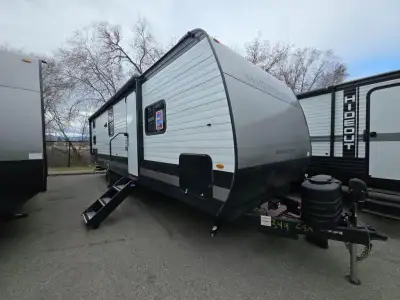 Keystone Hideout travel trailer 262BHS highlights: Front Private Bedroom 20' Power Awning with LED L...
