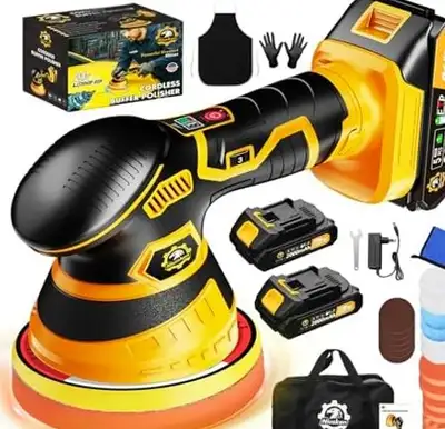 Cordless Car Polisher 21V - 6 Speed, 2 Batteries, View more