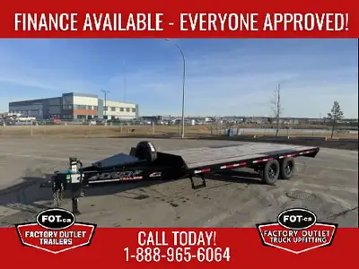 NEW 8.5x20ft Deckover Equipment Trailer from Horizon Trailers - 6ft Mountain Ramps - Mega Lockable T...