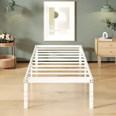 BRAND NEW - Upcanso White Twin Bed Frames No Box Spring... LOT#, View more