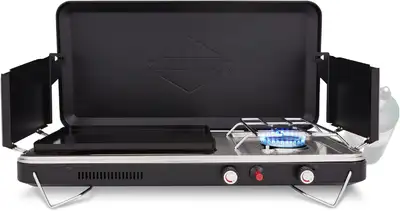 NEW PORTABLE PROPANE 2 IN 1 GAS CAMPING STOVE S1273, View more