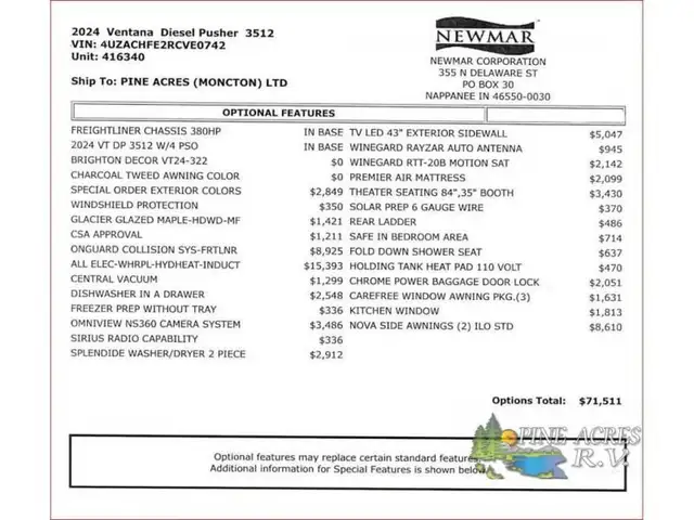 2024 Newmar Ventana 3512 Diesel Pusher in RVs & Motorhomes in Moncton - Image 27