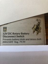 12V DC Rotary Battery Disconnect Switch