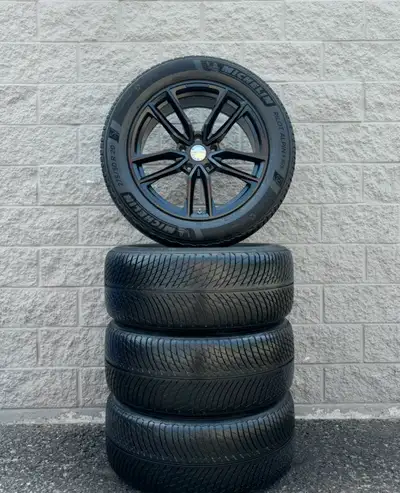 Winter / Snow Michelin Pilot Alpin 5 SUV MO Rated 20" Tires And Replica AMG Matte Black 20 Inch Whee...