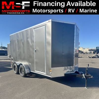 Welcome to Motorsports Financing - Kelowna! 2026 Compass 7x14 Cargo Trailer, Tandem Axle, V-Nose, 6....