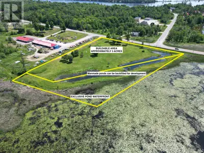 Prime commercial development land in Calabogie, Ontario, on the main highway passing the town toward...