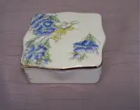 Vintage Bone China Hand Painted Trinket Box, Sutherland England