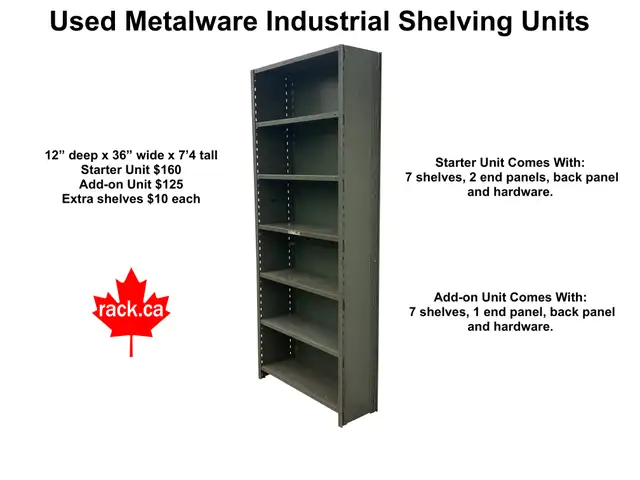 Used industrial shelving - strong steel warehouse shelving in Other Business & Industrial in Guelph - Image 3