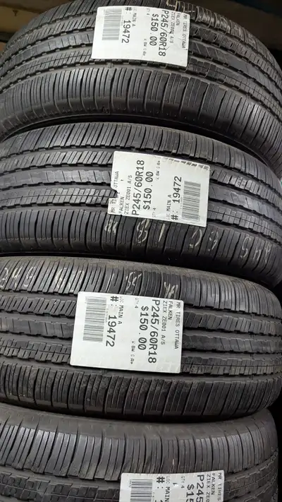 SET OF 4X FALKEN ZIEX ZE001 A/S TAG # 19472 Size: 245/60/18 245/60/18 Excellent condition Pressure t...