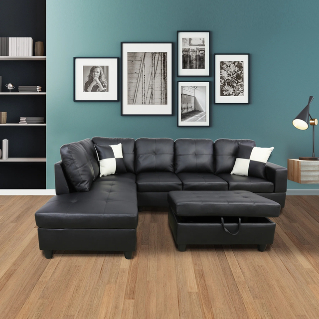 NEW L SHAPED LIVING ROOM SECTIONAL SOFA AND OTTOMAN SET in Other in Lloydminster - Image 11