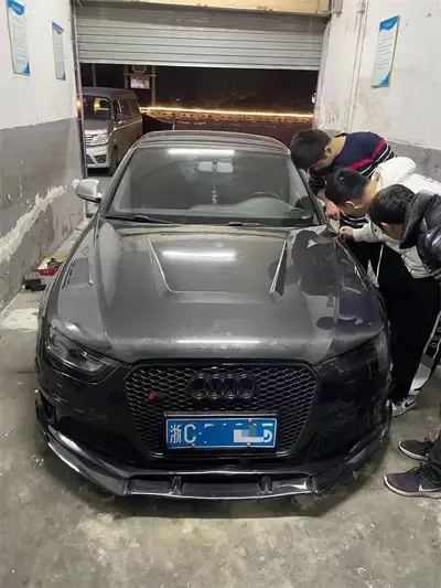 AUDI A4 S4 B8.5 REAL CARBON VENTED HOOD 2013 2014 2015 2016 REAL CARBON - CLEAR COATED $989 NEW ____...