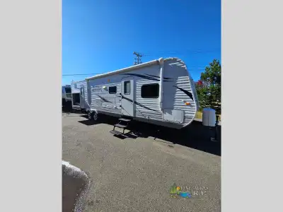 Double Slide Jay Flight G2 Travel Trailer, Rear Bunkhouse w/J-Cube Futon Sofa & Upper Bunk Slideout,...