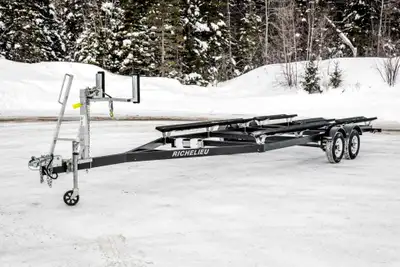 Remorque Richelieu tandem, spécialement conçue pour le transport sécuritaire de ponton de 23 � 24 pi...