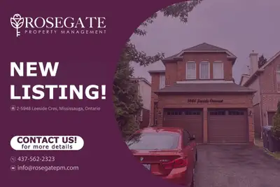 Spacious 2-Bedroom Basement Apartment with 2 Parking Spaces – Mississauga Welcome to 2–5948 Leeside...