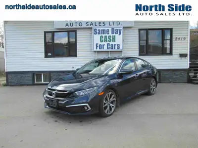 2019 Honda Civic Touring with only 74,399km! Equipped with remote keyless entry, power windows, blue...