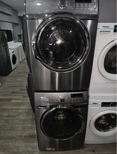 Samsung 27" Stainless Steel Frontload Stackable Washer Dryer Set, View more