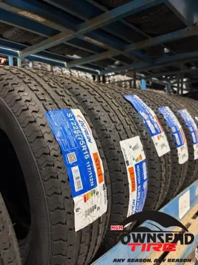 LOTS OF NEW DURUN 10 PLY TRAILER TIRES IN STOCK! ST225/75R15 PRICE IS PER TIRE WITH INSTALL INCLUDED...