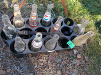 Old Pop Bottles and Carrying Case