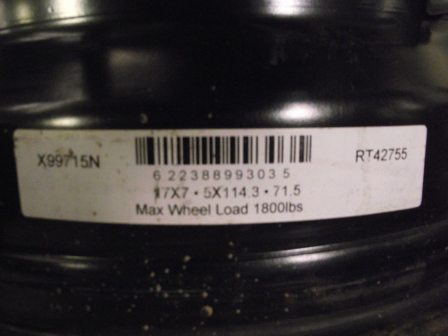 SET OF 4 AFTERMARKET STEEL WHEELS 17X7, 5X114.3, 71.5 BORE, 40OS in Tires & Rims in Edmonton - Image 4