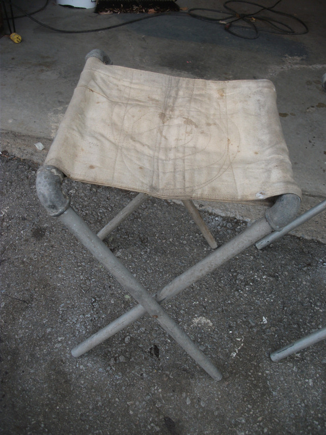 Three vintage heavy duty Folding Camp Stools in Patio & Garden Furniture in Belleville - Image 2