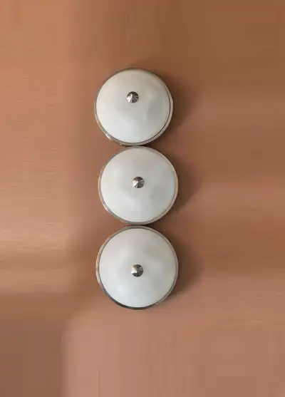 (3) Brushed Nickel 3 Bulb 13 Inch Light WITH LED Bulbs, View more