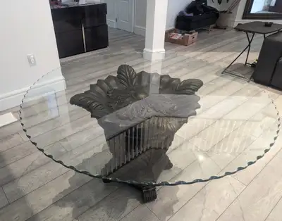 Round Glass Top Dining Table., View more