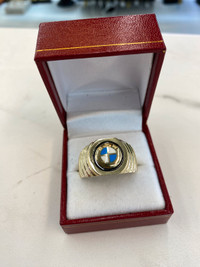 NEW! 10K Gold Mens BMW Logo Ring