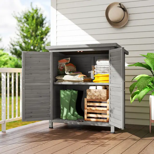 Wooden Garden Storage Shed Kit Wood Garage Tool Organisation Cab in Patio & Garden Furniture in City of Toronto - Image 8