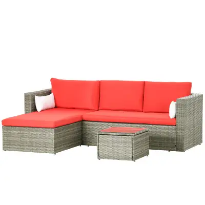 3pcs Modern Rattan Sofa Set, Wicker Patio Furniture Set with Cof, View more