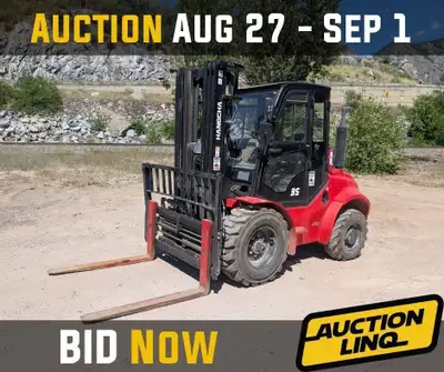 SELLING IN UNRESERVED ONLINE AUCTION CLOSING SEPTEMBER 1ST! HANGCHA RT35 4WD FORKLIFT - Kubota V2607...