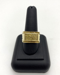 10k Yellow Gold Men's Cluster Yellow 0.45ct Diamonds Ring $1,140