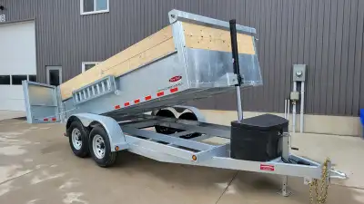 6.5 x 14 ft 7 Ton Premium Galvanized Duratrail Dump Trailer - Built in Brantford Ontario Standard Fe...