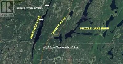 Waterfront lot on Sheffield Lake. Lot 2 has a level shoreline, is quite heavily wooded rolling terra...