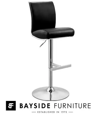 BAYSIDE REGENT BLACK GAS LIFT BARSTOOL, New in Box, View more