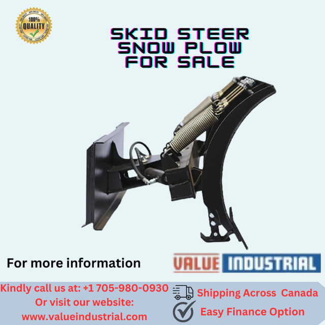 Value Industrial 84" Skid Steer Snow Plow - Hydraulic Controls in Other in Mississauga / Peel Region