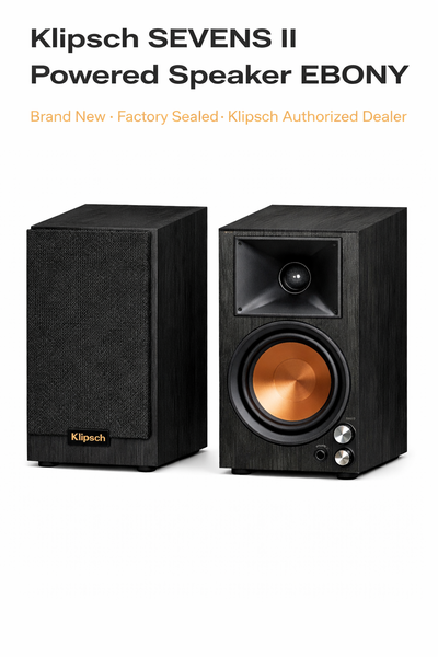Klipsch The Sevens II Powered Speakers – Ebony Brand New • Factory Sealed • Klipsch Authorized Deale...