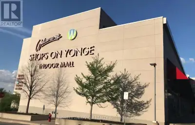 Shops On Yonge" Great Indoor Mall & Condo Complex - World on Yonge, two large glasses windows that p...