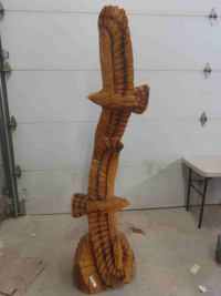 Wood Carved Eagles (2) 84" Tall